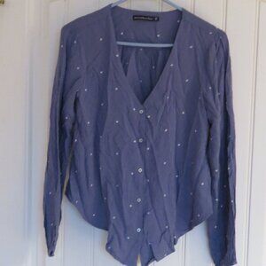 Abercrombie & Fitch Blue Polkadot Hi-Low Top XS (K556)